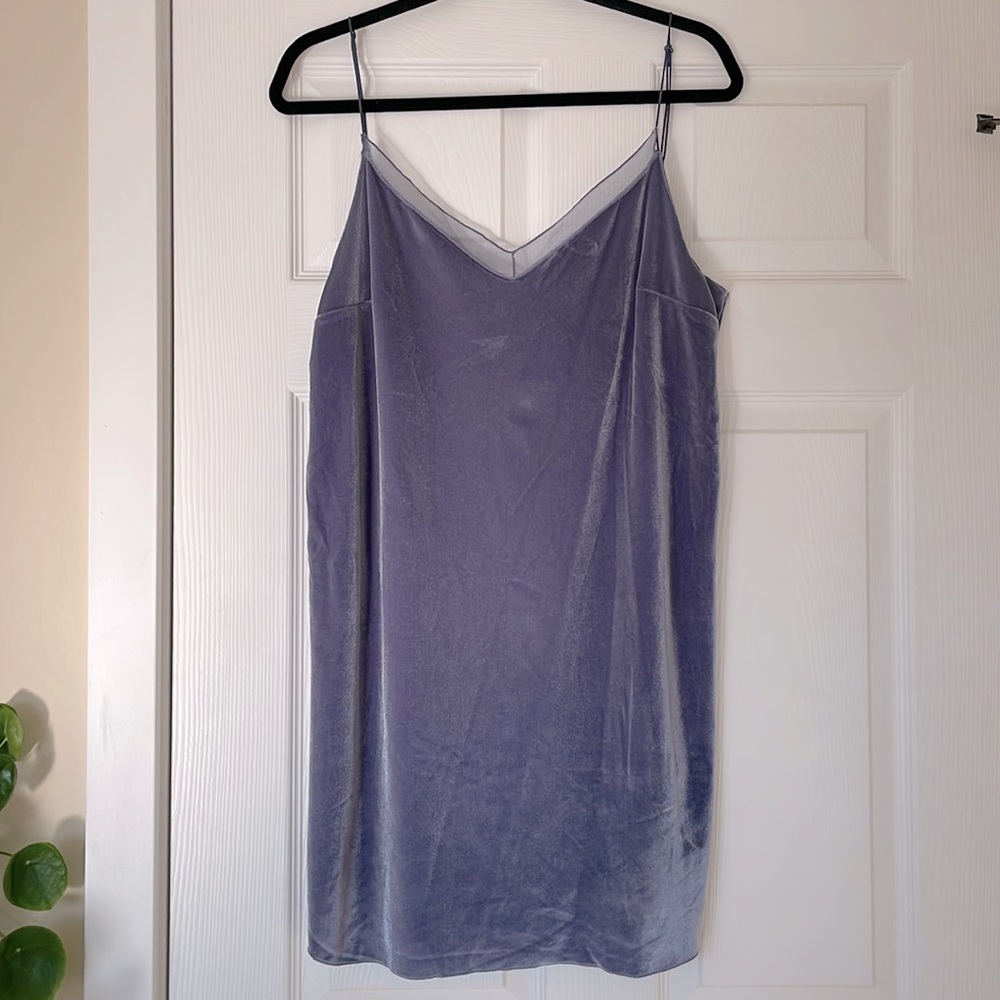 Free People Intimately Blue Celestial Velvet Slip Dress